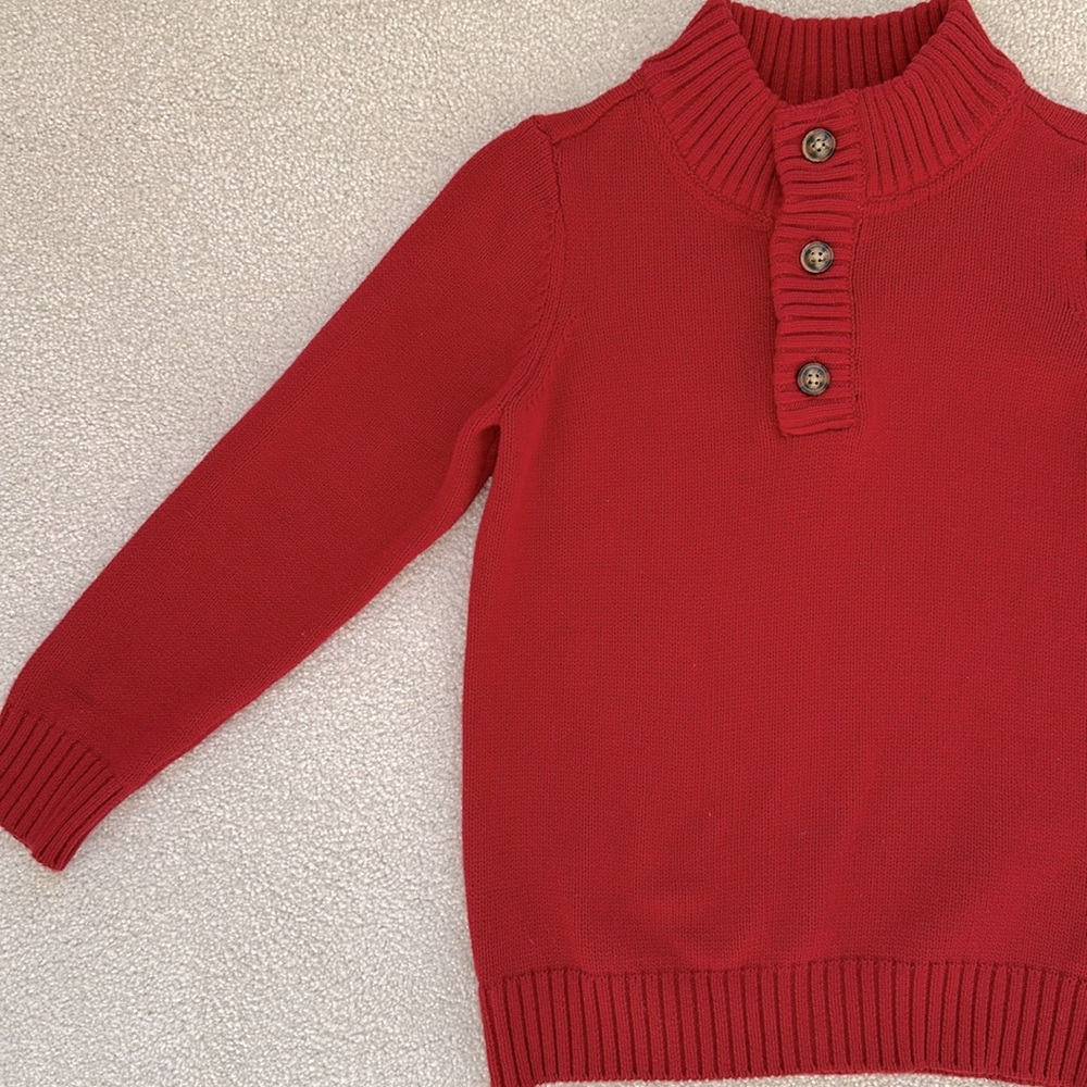 Carter's Red Sweater with Polo Button Collar
